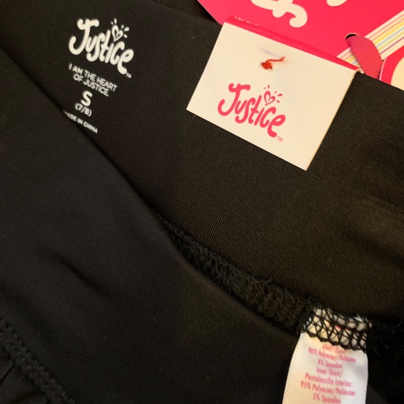 NWT Justice Girls Sport Pleated Skirt w Shorts Tech Pocket Black S 7/8 - Picture 3 of 4